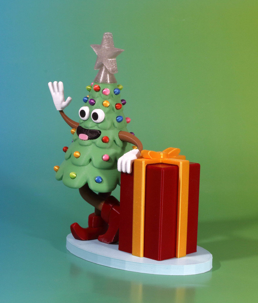 Модульная рождественская елка в мультяшном стиле