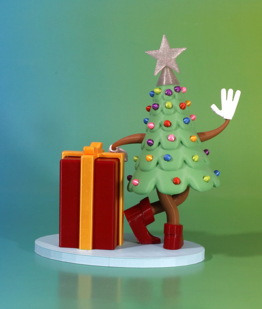 Модульная рождественская елка в мультяшном стиле