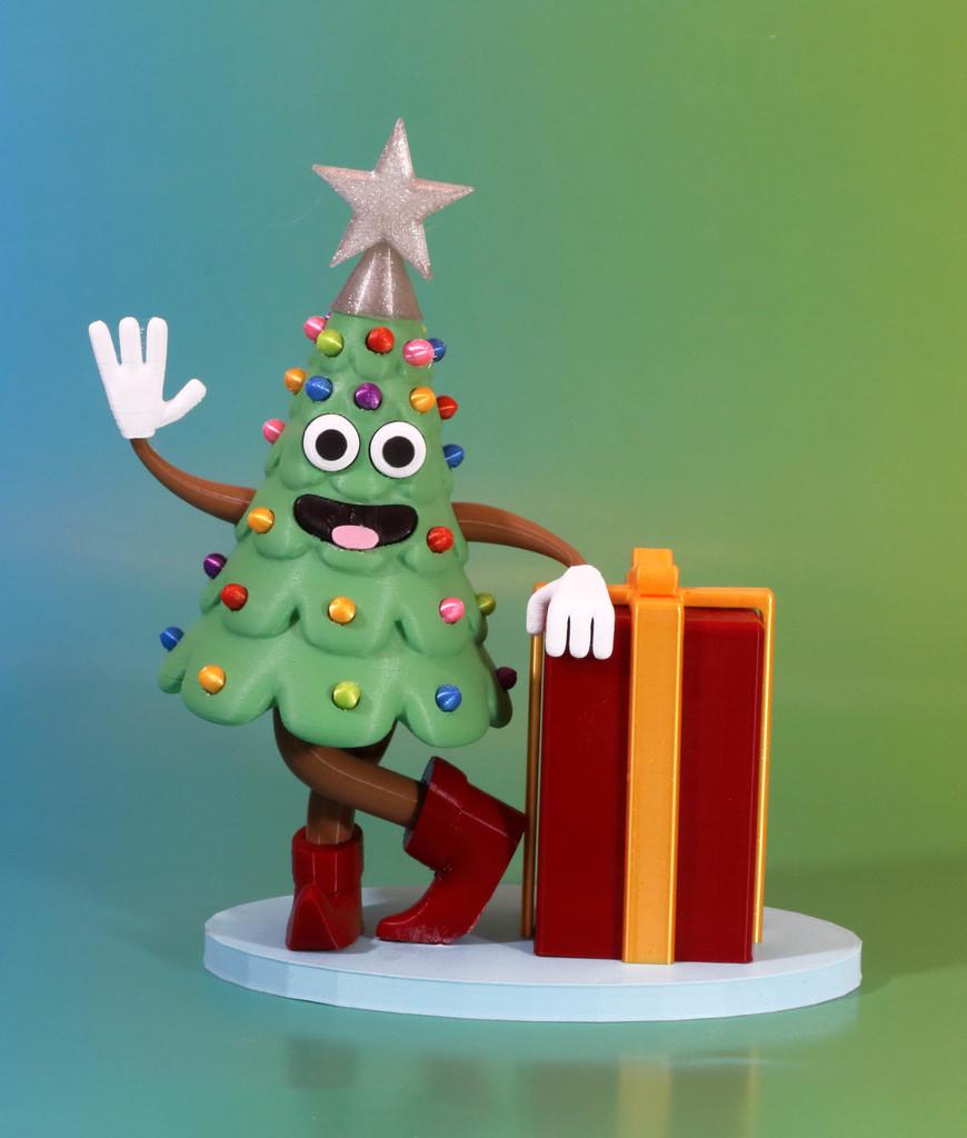 Модульная рождественская елка в мультяшном стиле