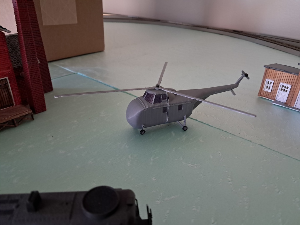 Модель вертолета Sikorsky S-55 (H-19) в масштабе HO 1:87