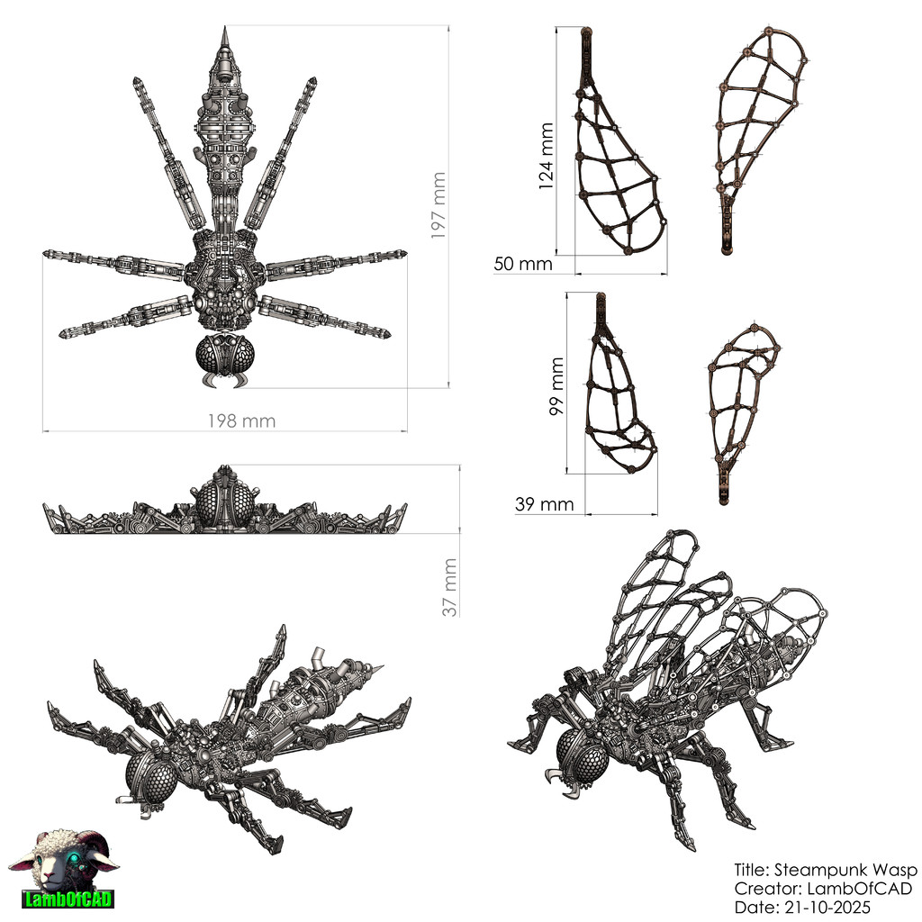Степанковая оса с подвижными суставами