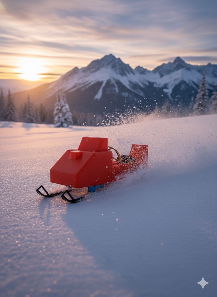 Снегокат SnowByte 80s без направляющих и поддержки