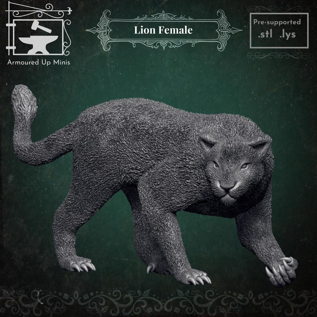 Женский лев - 3D модель для настольных игр