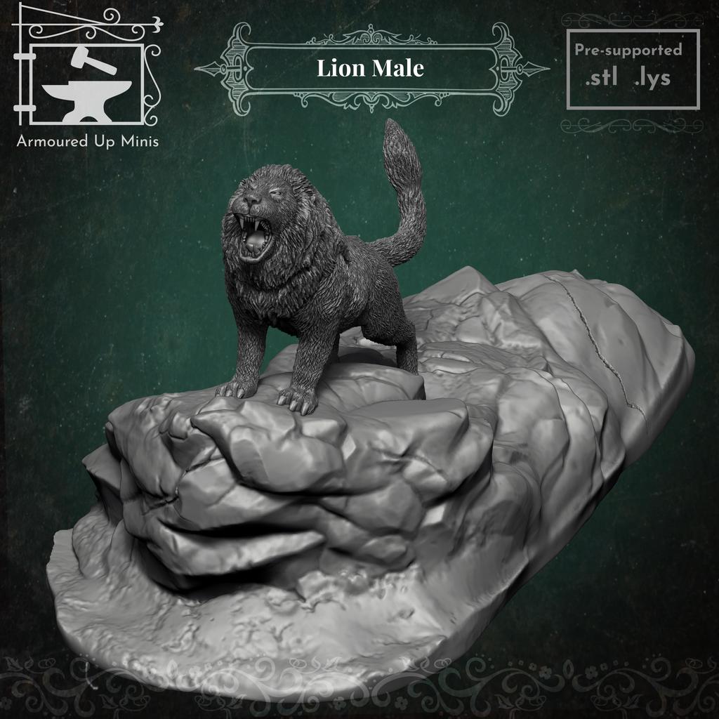 Миниатюра льва (мужской) для настольных игр