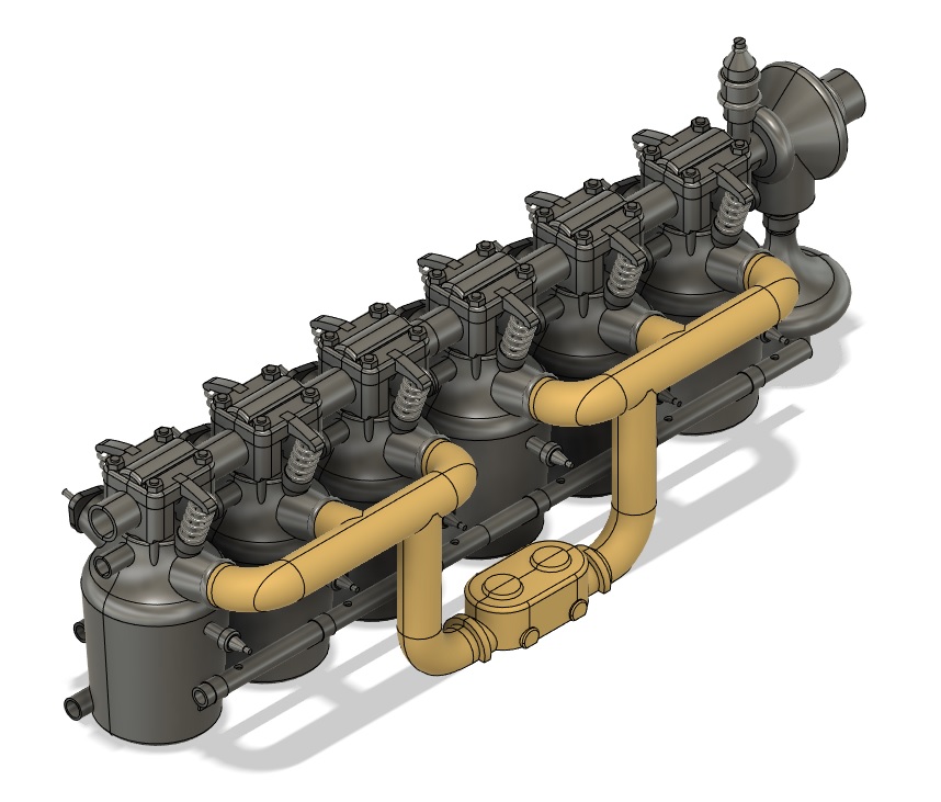 3D-модель двигателя Mercedes DIII в масштабе 1/5