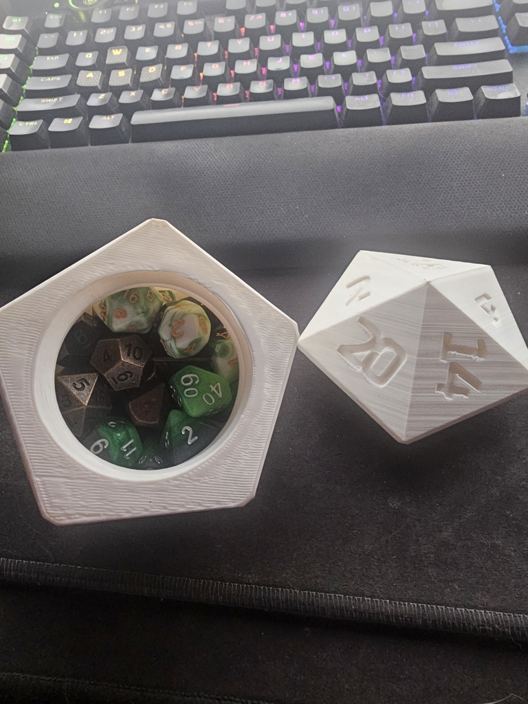 Контейнер в форме D20 с винтовой крышкой